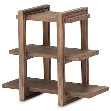 Contemporary Chairside Table with 3 Shelves